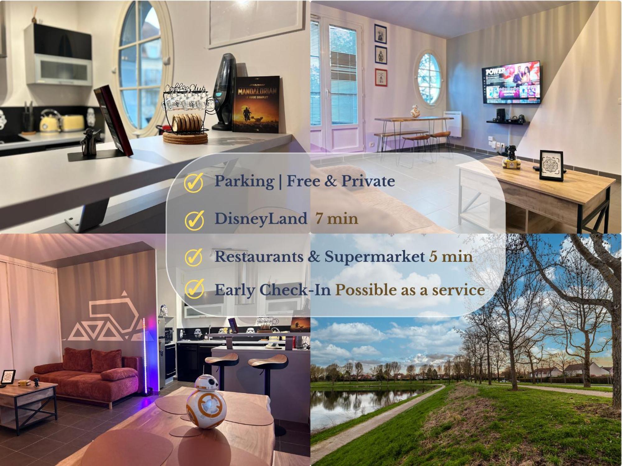 Once Upon A Time - 7Min From Disneyland - Free Private Parking - Self Checkin - Balcony - Barbecue Magny-le-Hongre Exterior photo